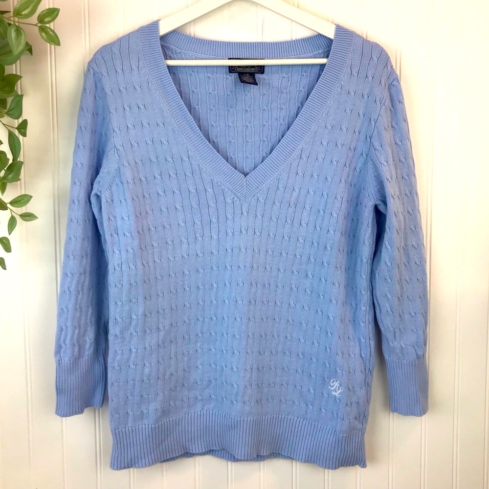 Polo by Ralph Lauren Light Blue V-Neck Sweater